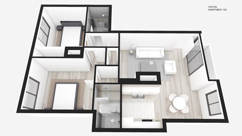 Two Bedroom + Two Bath